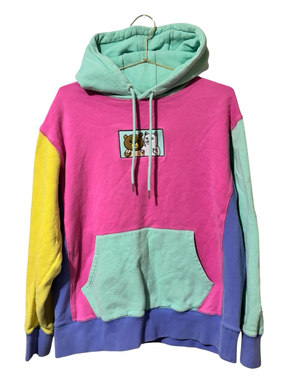 RIPNDIP x Teddy Fresh Colorblock Hoodie Size L